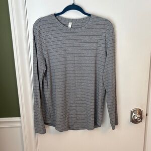Lululemon Athletica Gray Striped Long Sleeve Tee